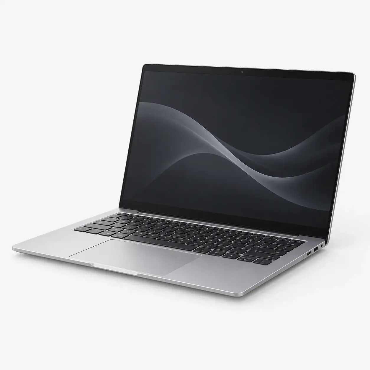 Illustration of a silver notebook computer available to rent