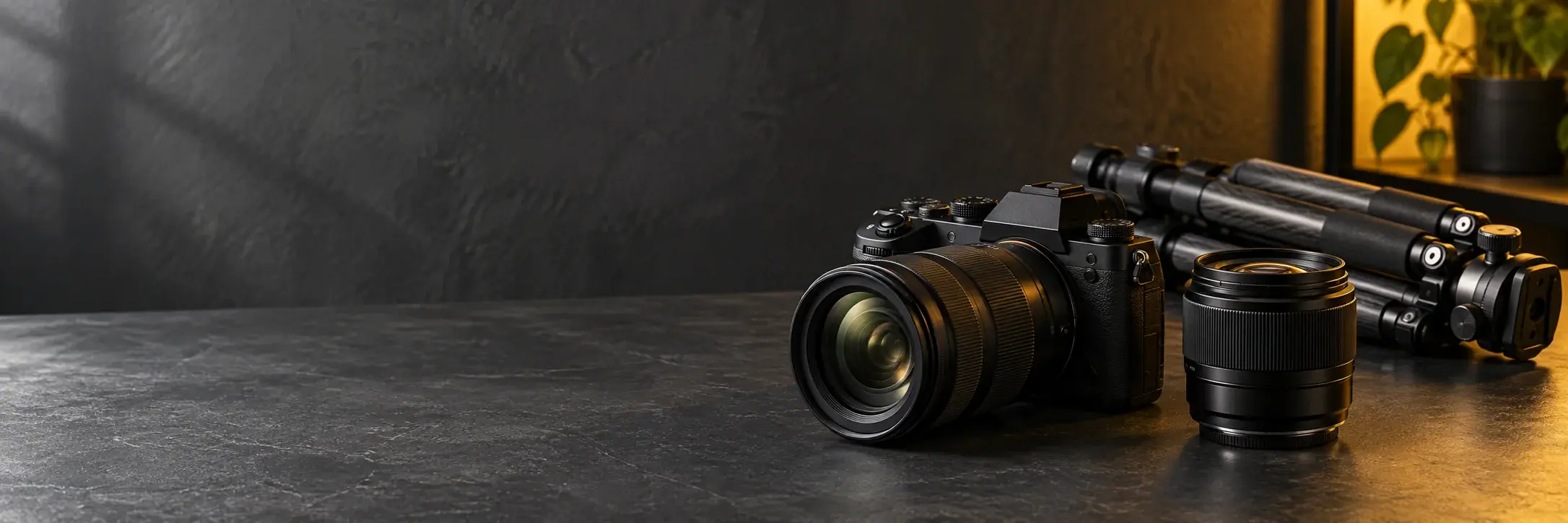 Camera and equipment in a studio
