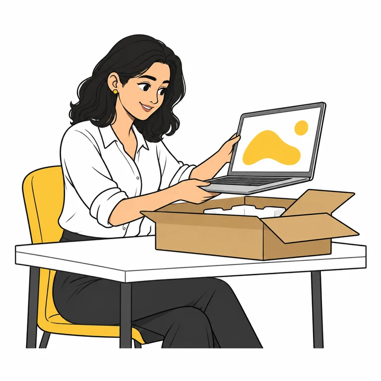 Illustration of a person receiving technology for their next project